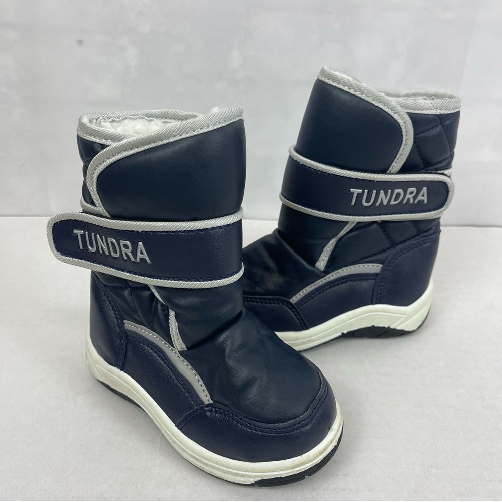 Tundra Snow Navy Blue Cold‎ Weather Teddy Winter Boots Unisex Size 5